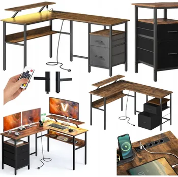 Psací stůl Obdélníkový psací stůl Vasagle 150 x 120 x 90 cm, odstíny hnědé