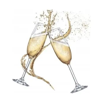 Papírový ubrousek PAPÍROVÉ UBROUSKY SKLENIČKY NA ŠAMPANSKÉ SV. SVATOONDŘEJSKÁ NOC SILVESTRELNÍ PŘÍPIVKY 33X33 20 KS