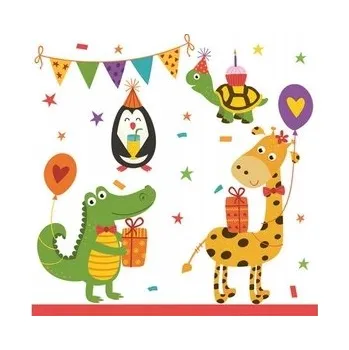 Papírový ubrousek Papírové ubrousky Zvířata 33x33cm 20ks