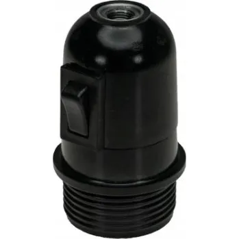 Objímka na žárovku Bakelitová objímka žárovky E27 s vypínačem a závitem