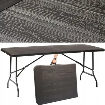 Zahradní stůl Rozkládací stůl Bankietowo plast 180 x 76 cm, grafitově hnědý