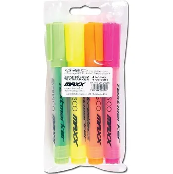 Zvýrazňovač Zvýrazňovač Cresco vícebarevný 4 ks