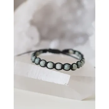 Náramek Shamballa náramek z barmského Jadeitu - dámský 6 mm černý