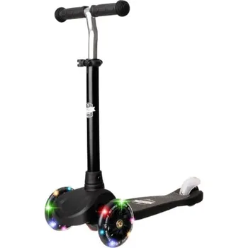 Koloběžka Dětská tříkolová koloběžka Story Mini se svítícími LED koly, Černá