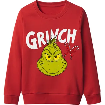 Dívčí mikina Dívčí mikina Grinch (červená, 134/140)