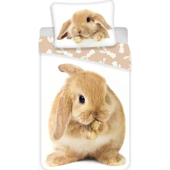 Povlečení Jerry Fabrics s.r.o Bavlněné povlečení BUNNY BROWN 140x200, 70x90 cm