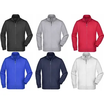 pracovní mikina James Nicholson Pánská fleecová mikina na zip 3XL černá 02004600213