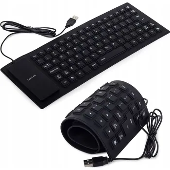 Kabel do PC dobirkov.cz Silikonová gumová klávesnice, černá, USB, numerická, rolovací, tichá
