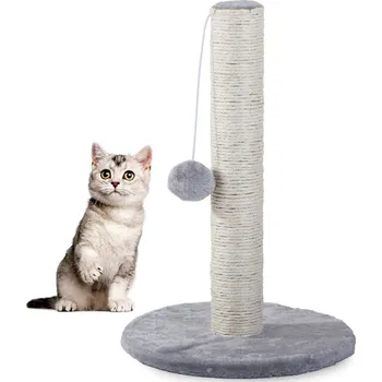 Pelíšek pro psa dobirkov.cz Škrabadlo pro kočky s míčkem, hračka pro kočky, šedá