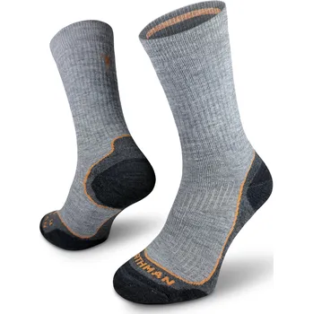 Pánská móda Northman Trek Silver Merino PRO Velikost: 45-47 Světle šedé Antibakteriální Turistické Merino Ponožky
