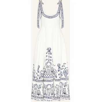 Dámské šaty Alémais Dámské Lněné Šaty Leela, bílá / tmavě modrá, 34