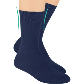 Dámské ponožky Pánské zdravotní ponožky s lemem 055 STEVEN Barva/Velikost: granát (modrá) / 44/46