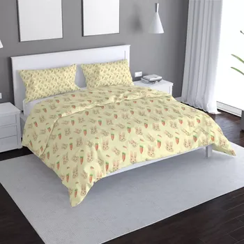 Povlečení Sablio Povlečení Zajíček s mrkví - 140x220 / 90x70