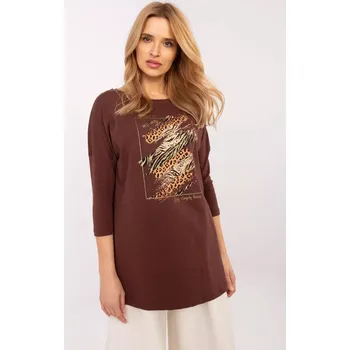 Dámská halenka Dámská halenka CLM BZ 0052.37 Hnědá - Calimera hnědá-vzor M