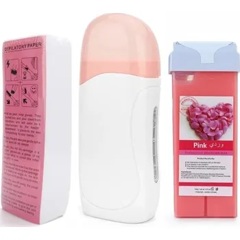 Sběratelství Sada roll-on ohřívač vosku 40 W 100–240 V Elektrický depilační voskovací strojek s voskem a 100 depilačními pásky Kompletní set na odstraňování chloupků bílá
