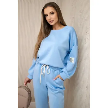 Komplet teplákové + kalhoty máslová látka modrý UNI