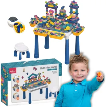 ostatní stavebnice STOLEK S KOSTKAMI TABULE POPISOVAČ OBOUSTRANNÁ SADA STAVEBNICE ŽIDLE 3V1