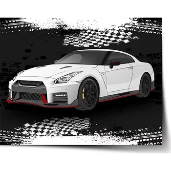 Plakát Sablio Plakát Nissan GTR 35 Černý - 60x40 cm