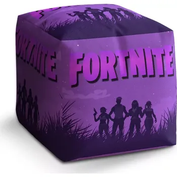 Taburet Sablio Taburet Cube FORTNITE Fialová silueta: 40x40x40 cm