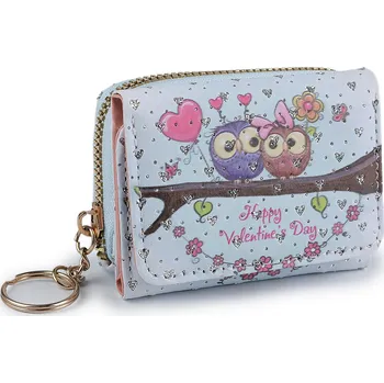 Mini peněženka dětská 7x8,5 cm, střední, 24 modrá pomněnková sova