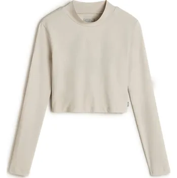 tričko dlouhý rukáv dámské VANS Script Mini Mock LS oatmeal - XL