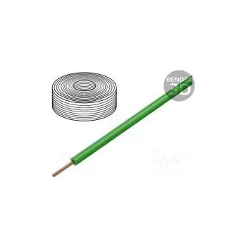 elektrický kabel Vodič lanko Cu 0,25mm2 zelená PVC 100V 10m Třída 5