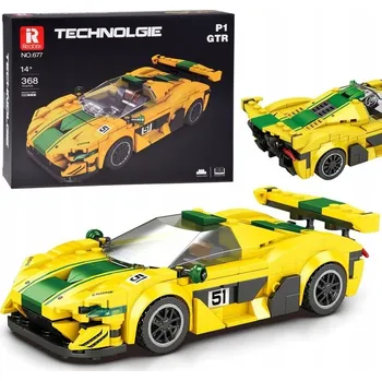 ostatní stavebnice Stavebnice Technické kostky Sportovní auto P1 GTR ŽLUTO-ZELENÉ 368 dílků ZA5781