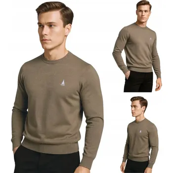 Pánský svetr Pánský svetr klasický elegantní béžový Captain Mike XXL