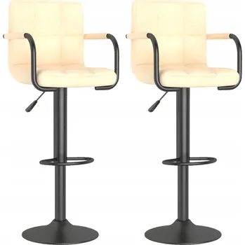 Barová židle Barové stoličky samet krémové 48x47x(90-111) cm