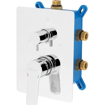 Vodovodní baterie NOVASERVIS Baterie Novaservis Metalia 54 sprchová, podomítková s boxem, 3 vývody, chrom, BOX54051RX,0 BOX54051RX,0