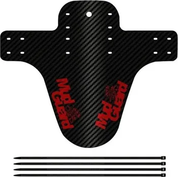 Blatník na kolo Univerzální blatník na kolo přední i zadní černý s barevným vzorem karbonu ultralehký pružný bahenní chránič pro silniční i horská kola červená