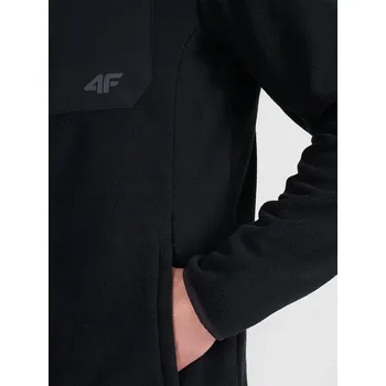 Pánská mikina Pánská fleecová mikina Polar se stojáčkem střihu regular 4F - Černá, M