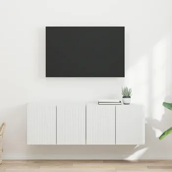 Televizní stolek TV wall cabinet 2 pcs Bílá 59,5 x 31 x 40 cm kompozitní dřevo