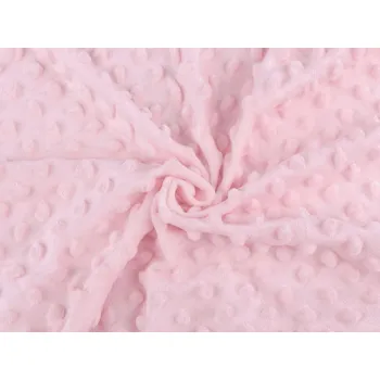 Pro Háčkování Látka Minky s 3D puntíky SAN růžová 0,4 m