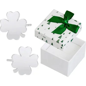 Náušnice Stříbrné Náušnice Jetelové Lístky Malé Dámské Puzetky Čtyřlístek Čtyřlístek