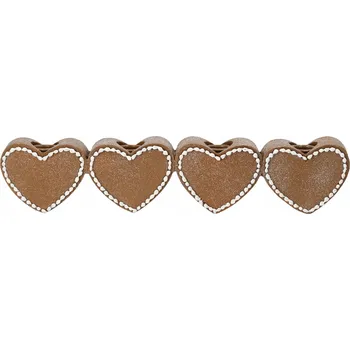 Svícen VÁNOČNÍ SVÍCEN PERNÍK SRDCE DÁREK 4 SVÍČKY KANDELÁBR