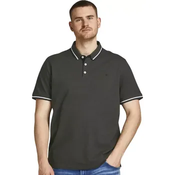 Pánské tričko Pánská velká polokošile s límečkem Jack & Jones 12143859 tmavě zelená (8XL)