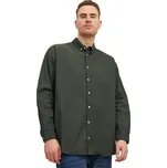 Pánská hladká košile Jack & Jones s dlouhým rukávem 12190444 khaki (5XL)
