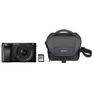 Sony Alpha A6100 černý + E PZ 16–50 mm f/3,5–5,6 II + SONY SF-E64A + Sony LCS-U11