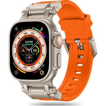 Řemínek na hodinky Techsuit řemínek pro Apple Watch 42/44/45/46/49mm titan stříbrná oranžová