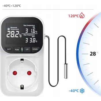 DIGITÁLNÍ TERMOSTAT REGULÁTOR TEPLOTY DO ZÁSUVKY 16A 230V