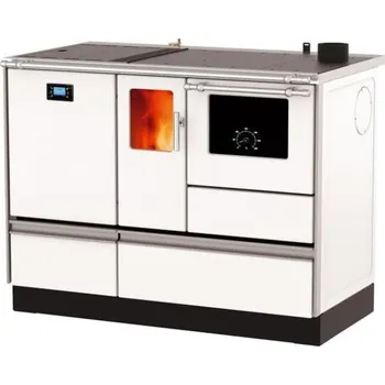 Sporák ALFA PLAM ALFA PLAM, peletový sporák s výměníkem ALFA TERM H20 ECO peletový 20kW, pravý, bílý + MONTÁŽ