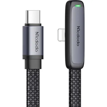 Mcdodo – datový kabel (CA-3350) – Type-C na Lightning, 90stupňový design, 36W, LED indikátor, 1,2m – černý