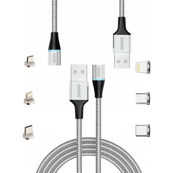 Datový kabel Elmak Magnetický Kabel USB - USB Typ C, Micro USB a Lightning