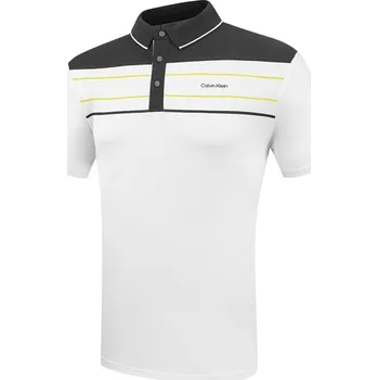 Pánské oblečení Calvin Klein Golf Calvin Klein Golf ORGANIC Pánské polo WHITE/YELLOW velikost M, XL
