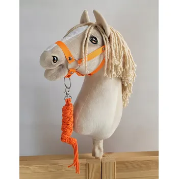 Hobby horsing Sada pro Hobby Horse: ohlávka A3 + vodítko z provazu - neonově oranžová
