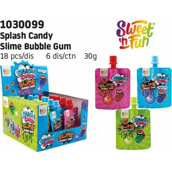 Bonbon Splash Candy Slime Bubble Gum - jedlý sliz měnící se na žvýkačku 30g