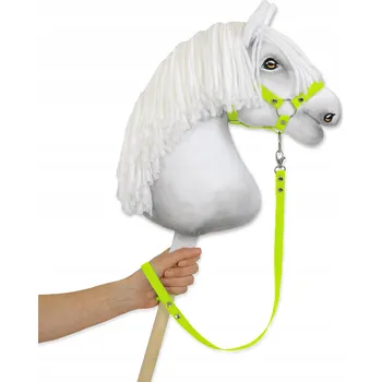 Hobby horsing Ohlávka pro Hobby Horse z popruhu - neonově zelená Super Hobby Horse