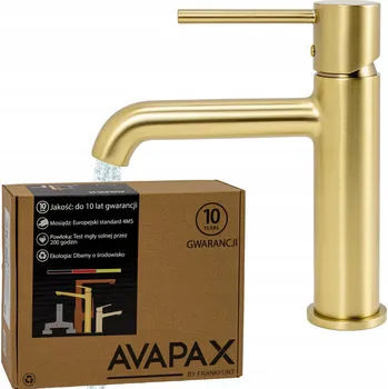 Vodovodní baterie Stojánková umyvadlová baterie zlatá kartáčovaná baterie pro umyvadlo GOLD AVAPAX