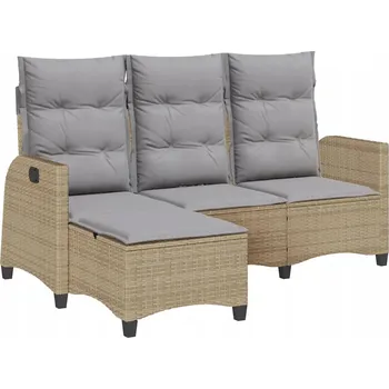 Zahradní pohovka Béžová rohová zahradní pohovka s polštáři 176 x 138/125 x 83/91 cm